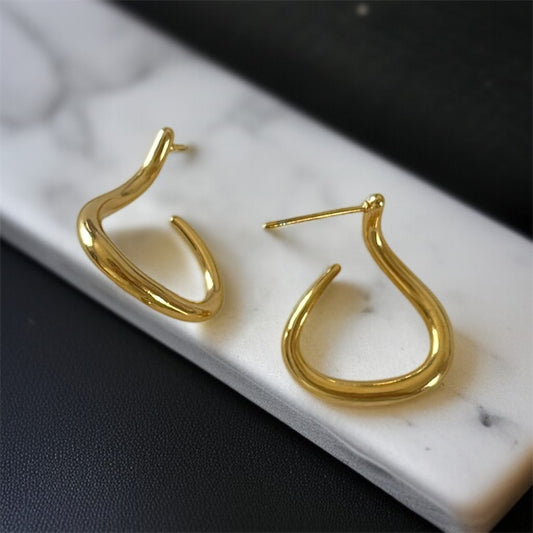 Twisted Gold Studs Earrings