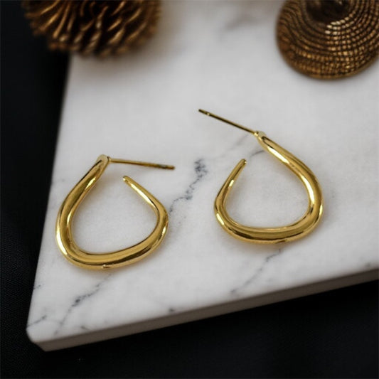 Twisted Gold Studs Earrings