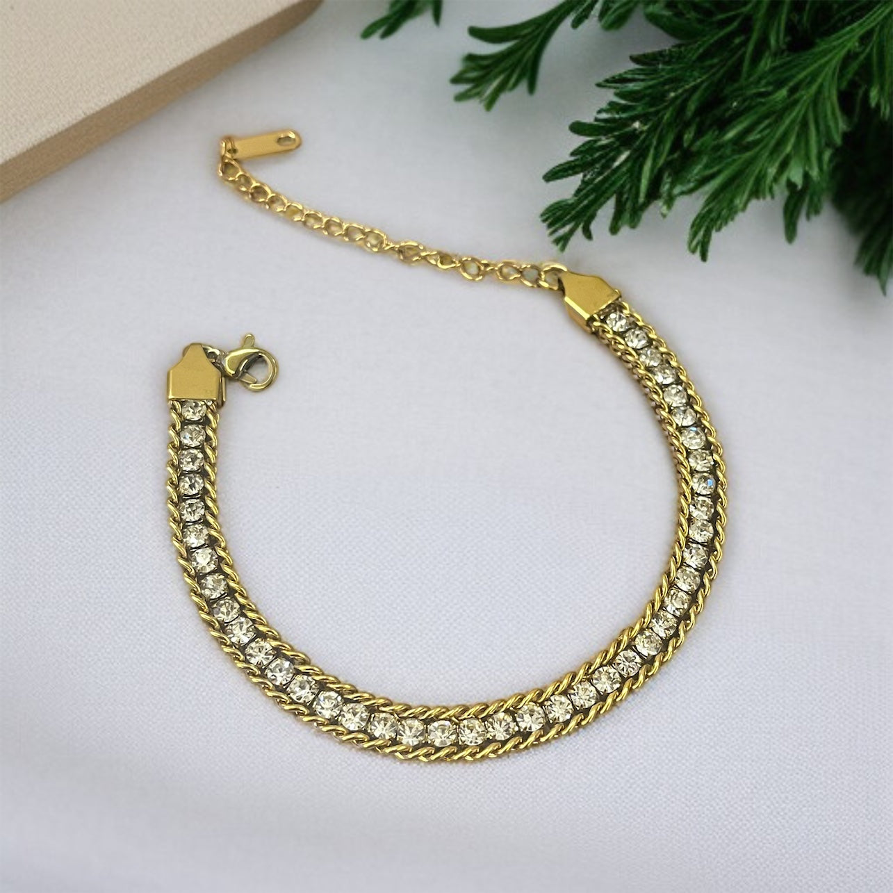 Tennis Gold Chain Bracelet