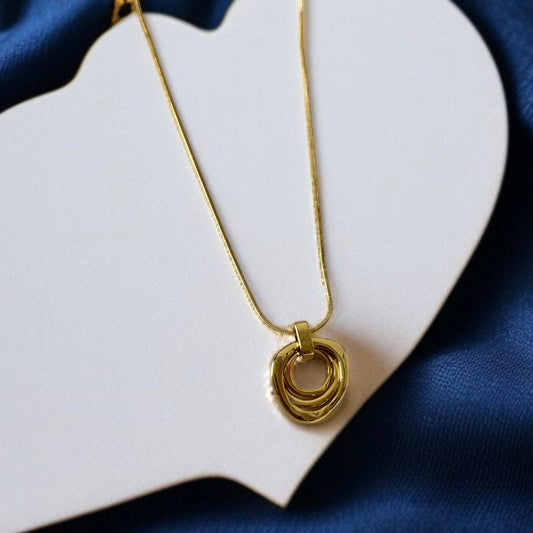 Gold 3 layer Pendant Necklace