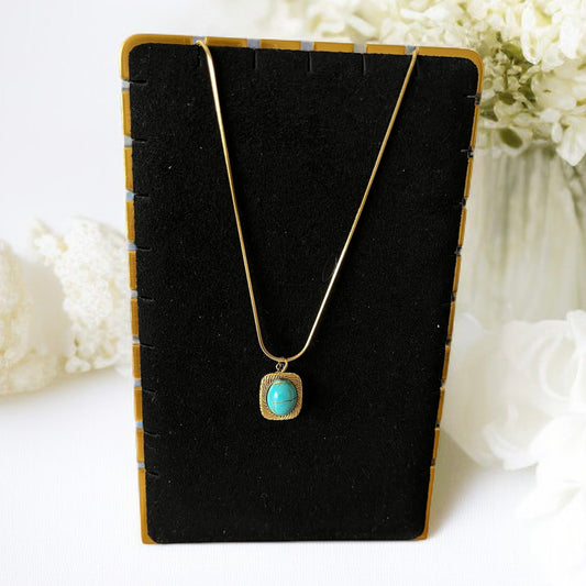 Turquoise Pendant Chain Necklace