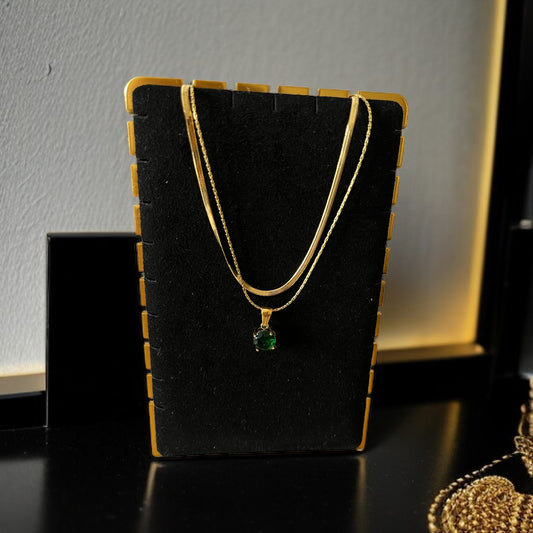 Green Double Chain Necklace