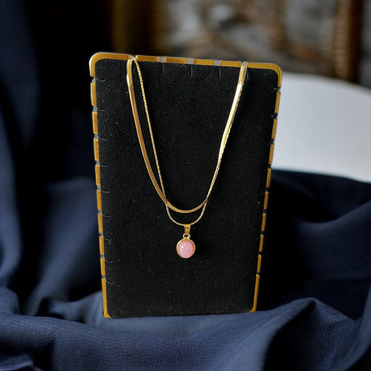 Pink Double Chain Necklace