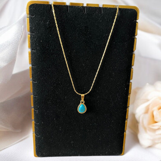 Turquoise Pendant Chain Necklace