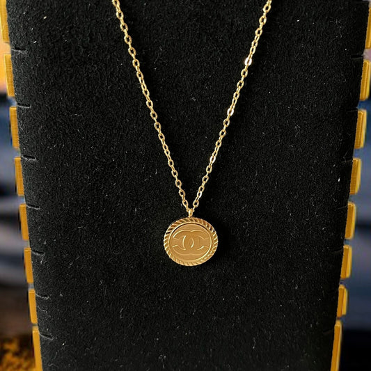 CC Gold Pendant Necklace