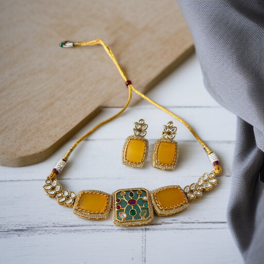 Pink Choker Necklace Set