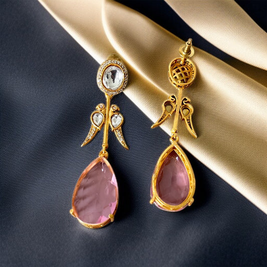 Birds Stone Drop Earrings