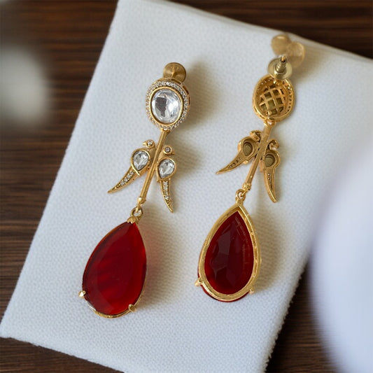 Birds Stone Drop Earrings