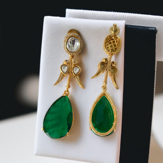 Birds Stone Drop Earrings