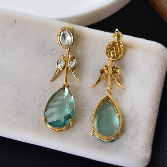 Birds Stone Drop Earrings