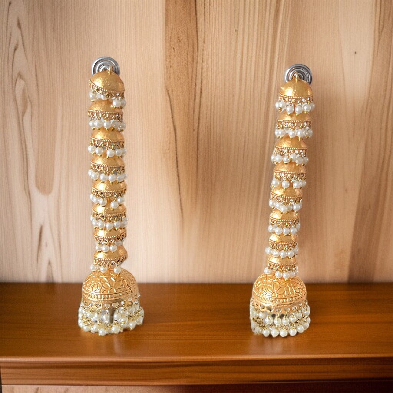 Gold Brass Drop Jhumkas Earring