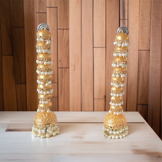 Gold Brass Drop Jhumkas Earring
