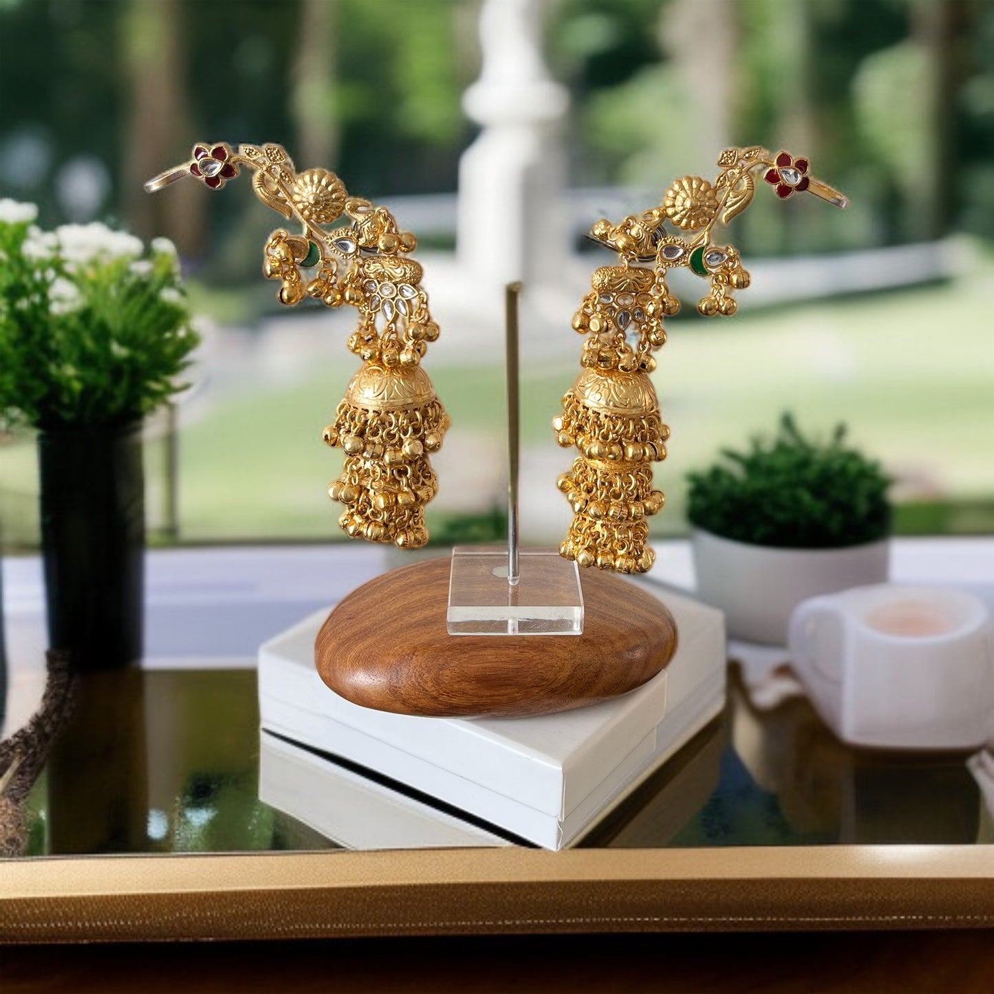 Brass Jhumka Cuff Earrings