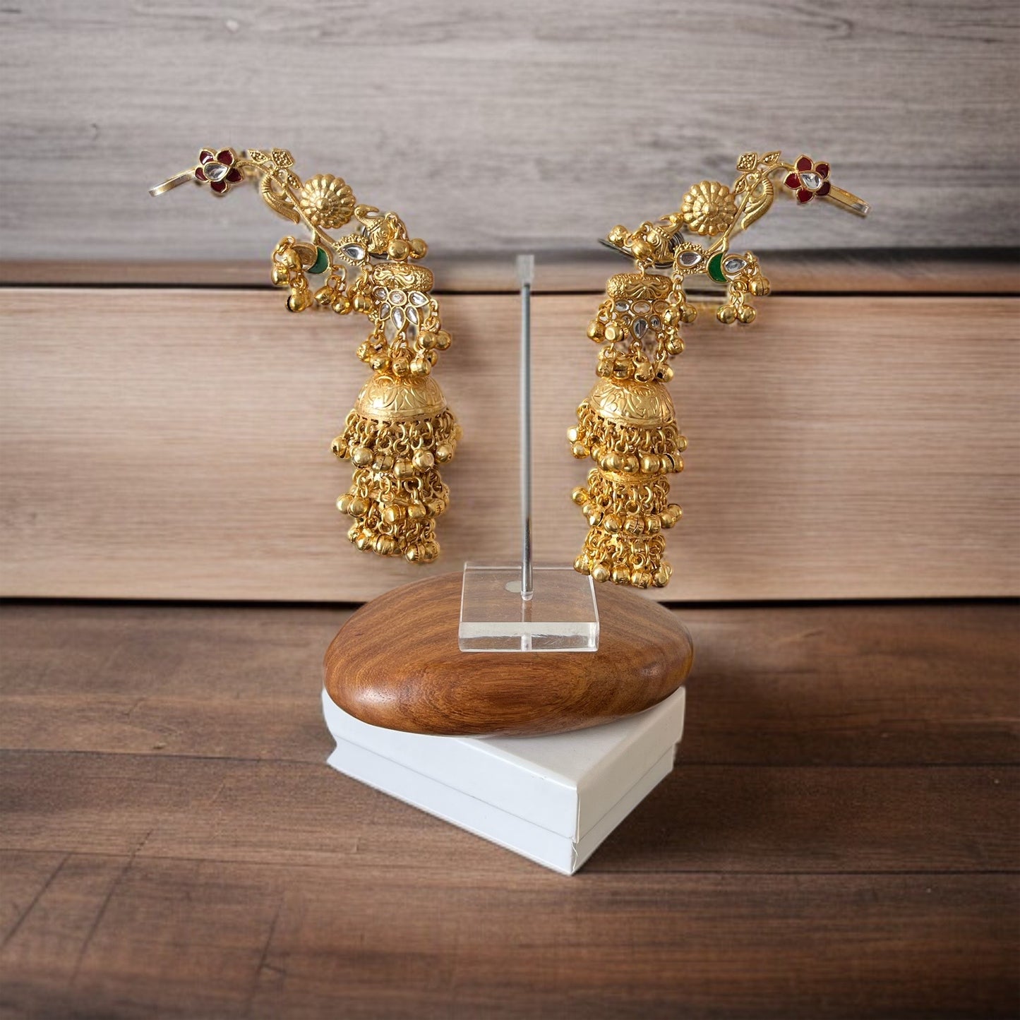 Brass Jhumka Cuff Earrings