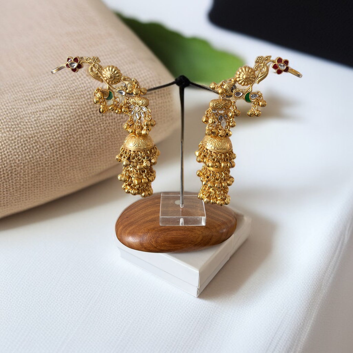 Brass Jhumka Cuff Earrings