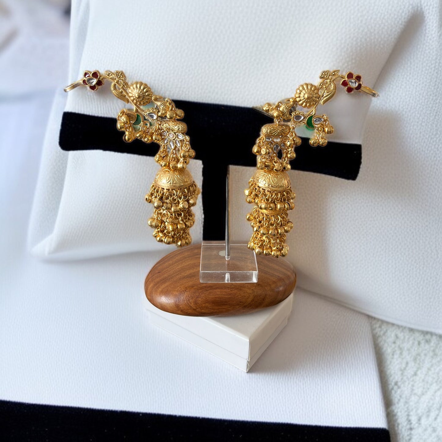 Brass Jhumka Cuff Earrings
