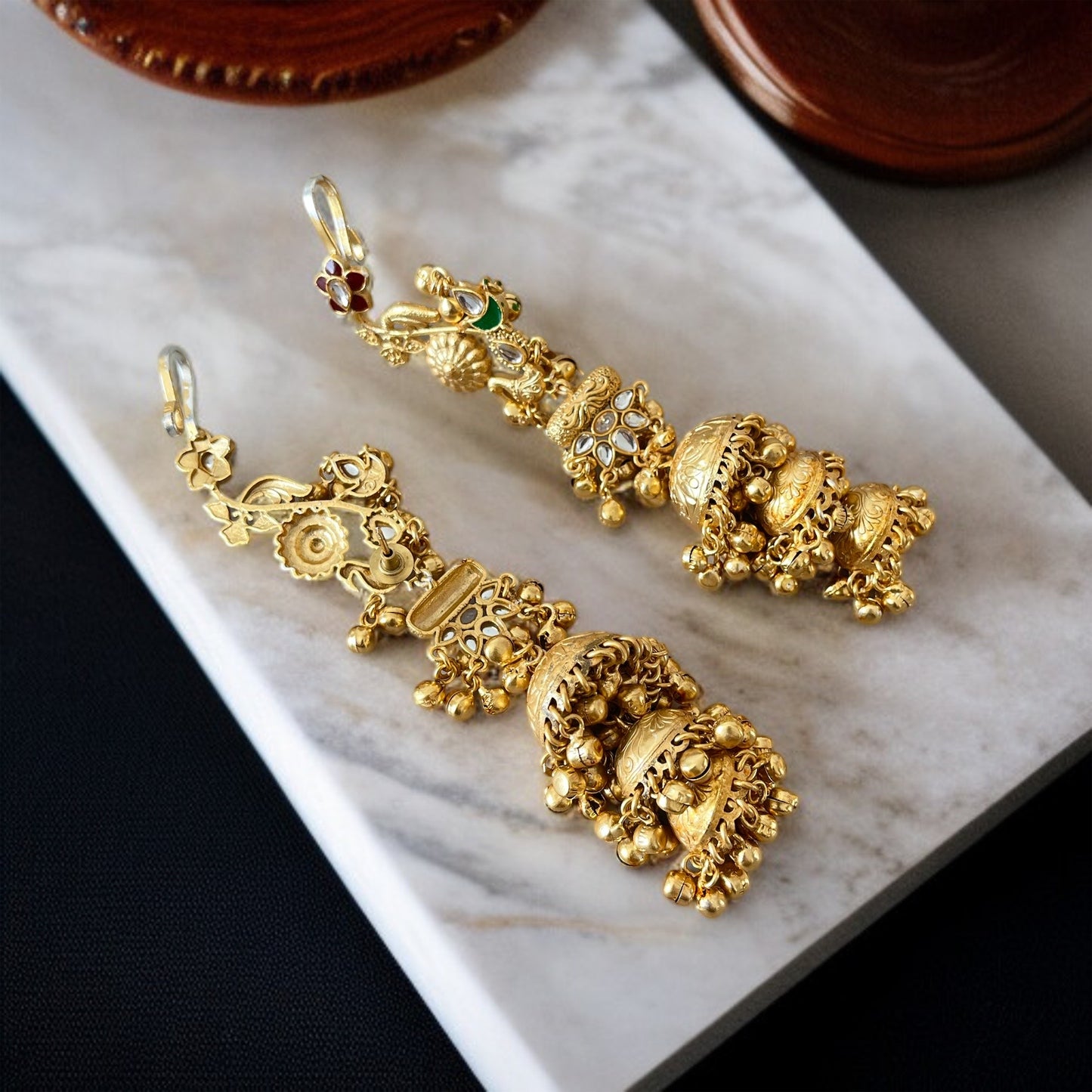 Brass Jhumka Cuff Earrings