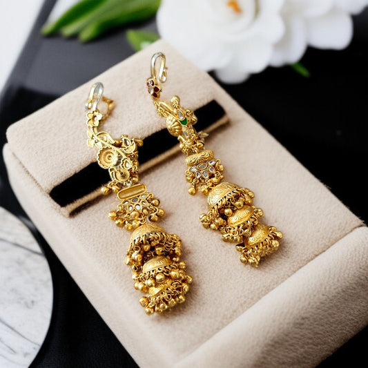 Brass Jhumka Cuff Earrings