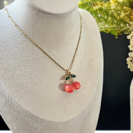 Cherry Pendant Chain Necklace
