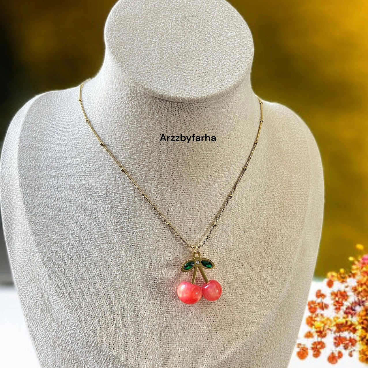Cherry Pendant Chain Necklace