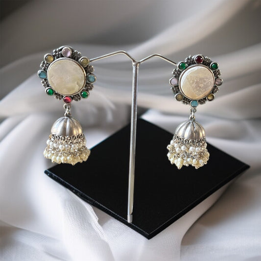 Natural Stone Jhumkas Earring