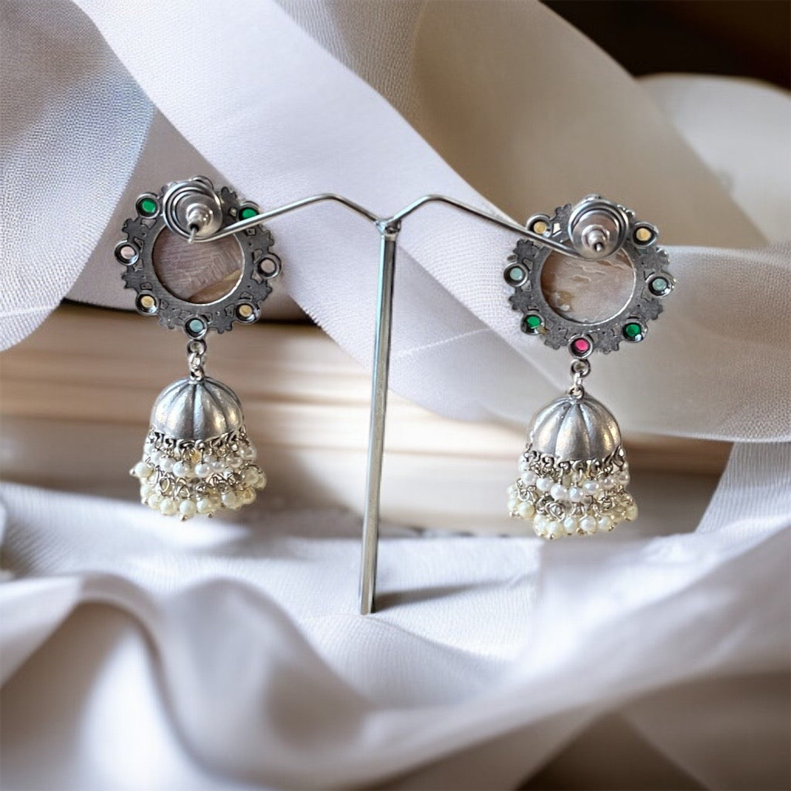 Natural Stone Jhumkas Earring