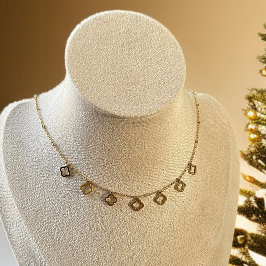 Clover Necklace Studs Combo Set