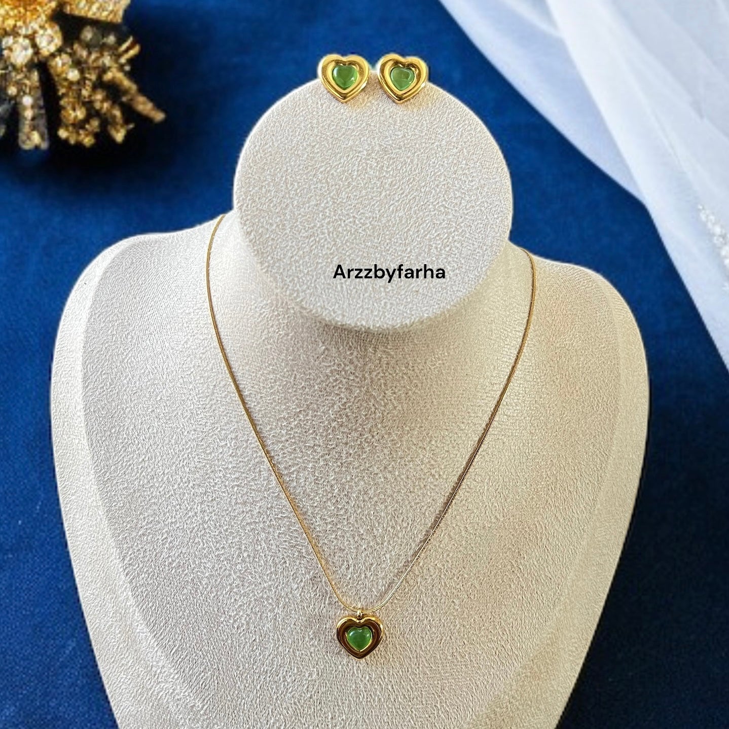 Heart Pendant Studs Combo Set