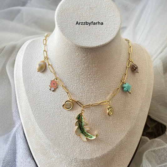 Leaf Charms Chain Necklace