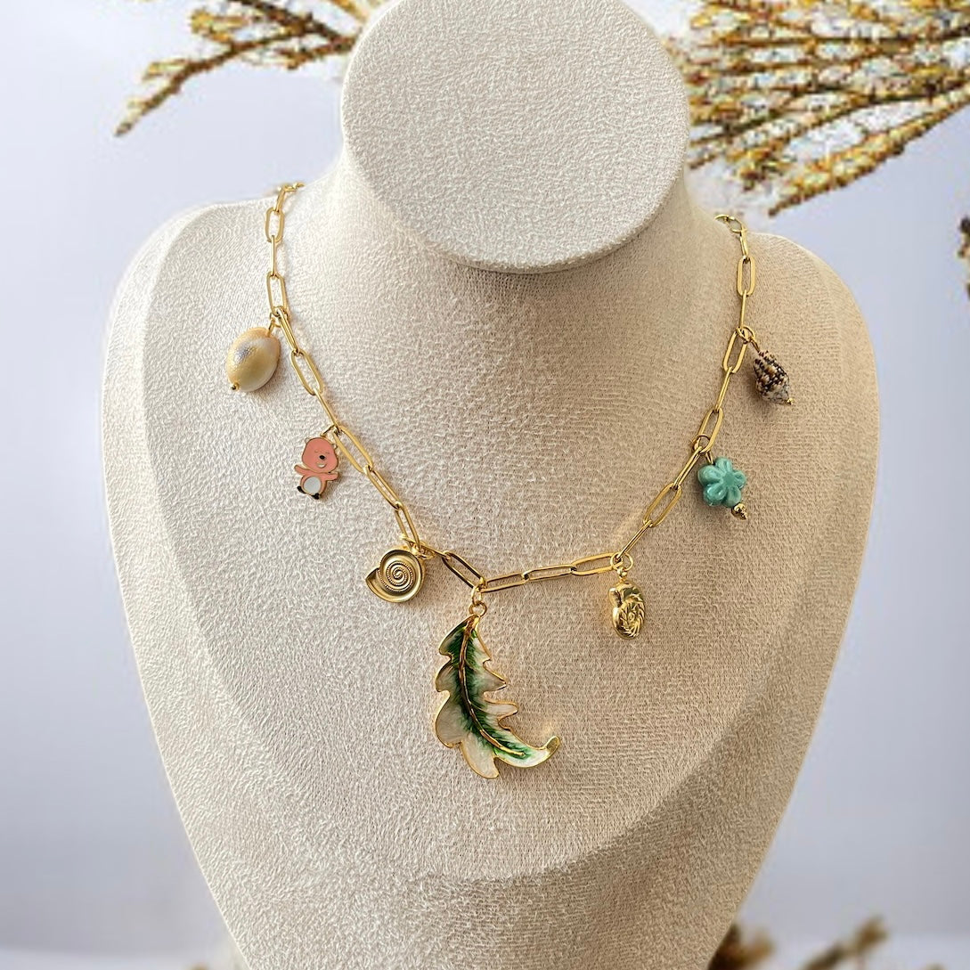 Leaf Charms Chain Necklace