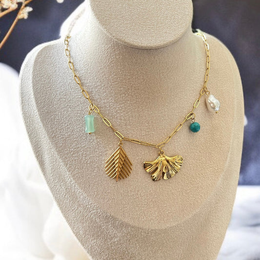 Hibiscus Charms Chain Necklace