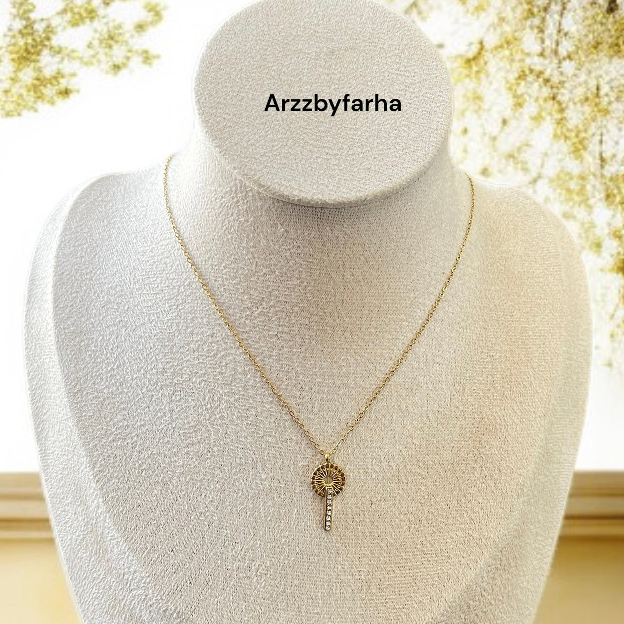 AD Studded Gold Chain Necklace