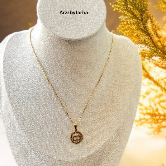 Gold CD Pendant Necklace