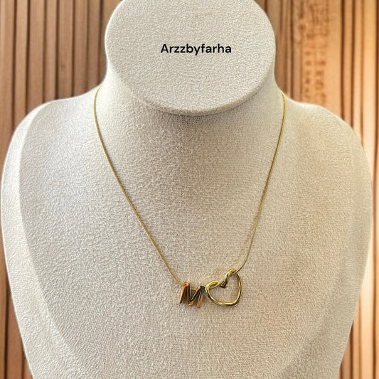 Heart M Pendant Necklace