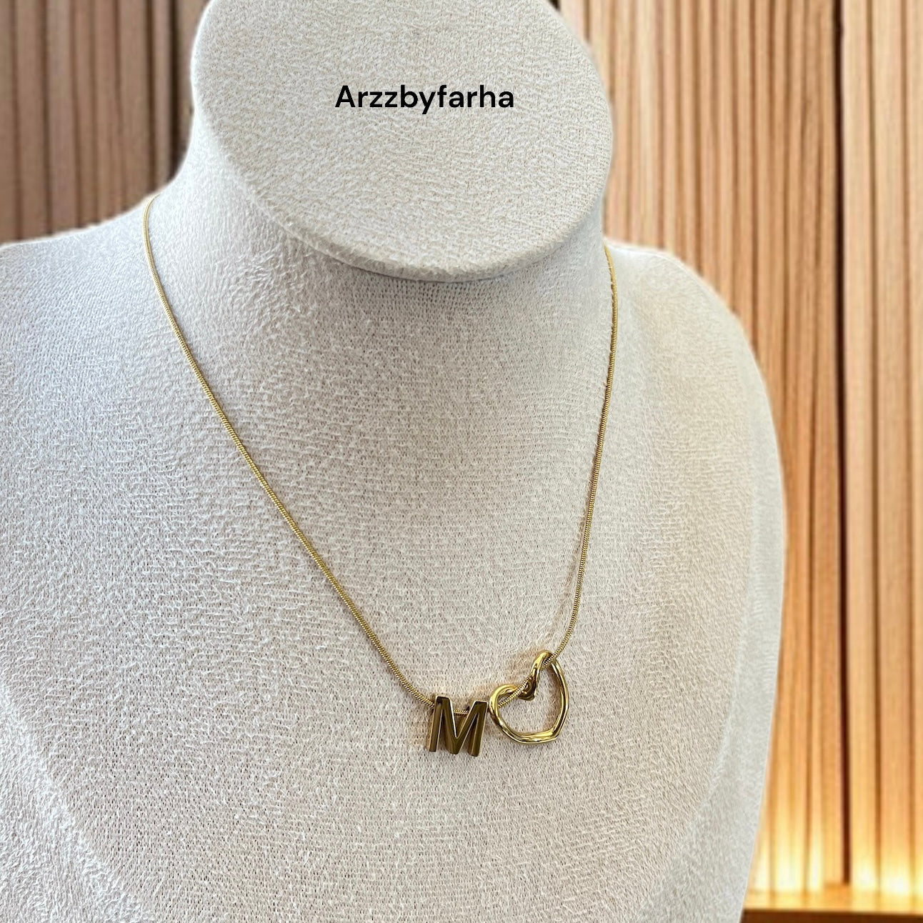 Heart M Pendant Necklace