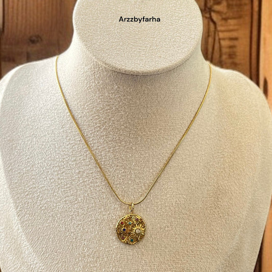 Multicolor Galaxy Pendant Necklace