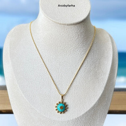 Turquoise Stone Chain Necklace