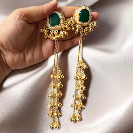 Stone Ghungroo Kashmiri Earrings