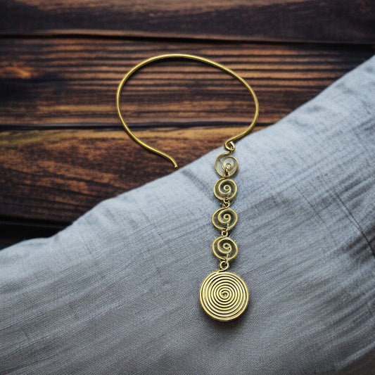 Gold Brass Hasli Necklace