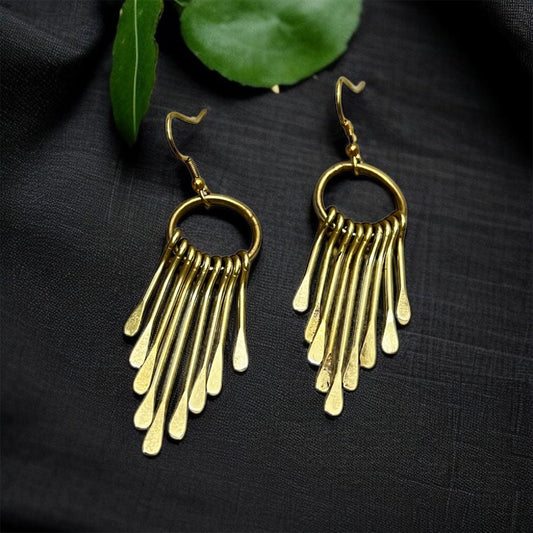Gold Brass Hook Earrings