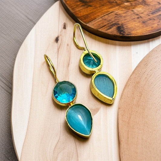 Small Stone Hook Earrings