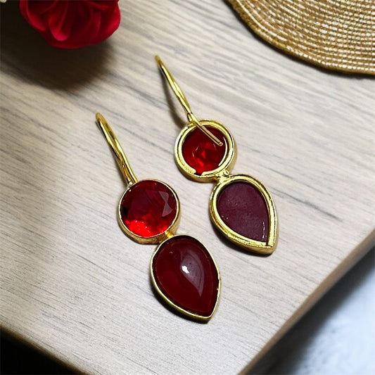 Small Stone Hook Earrings