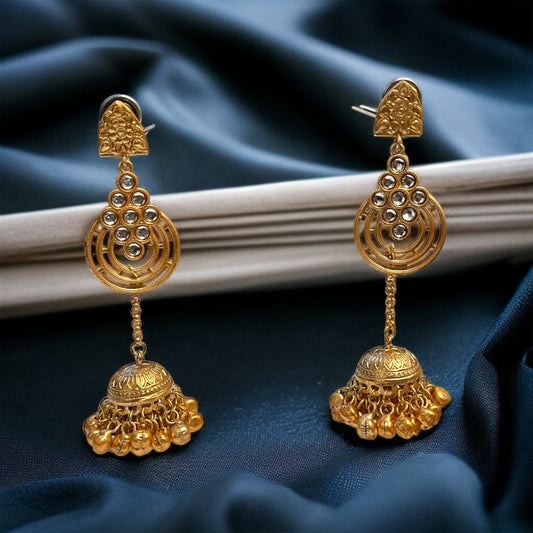 Brass Ghungroo Jhumkas Earing