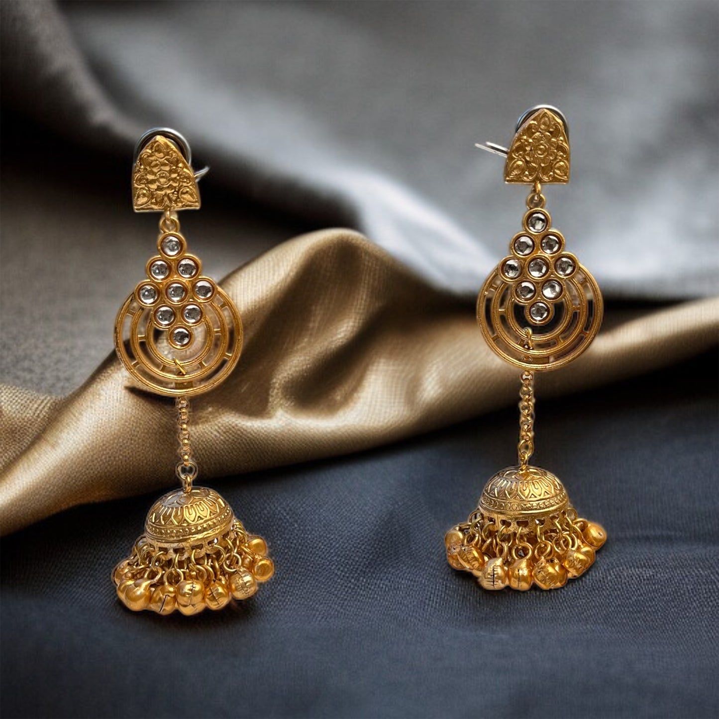 Brass Ghungroo Jhumkas Earing