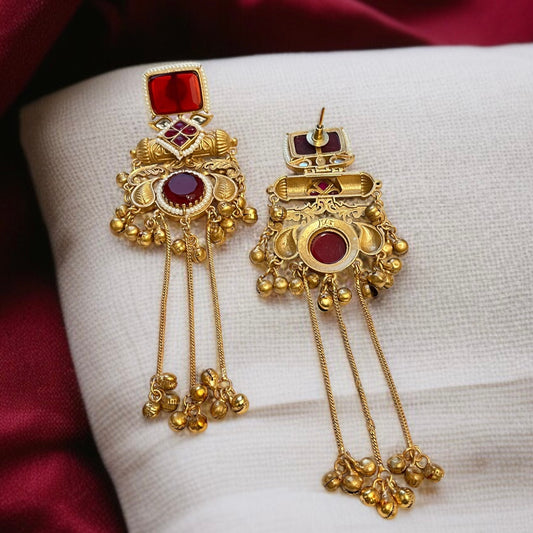 Designer Brass Ghungroo Earrings