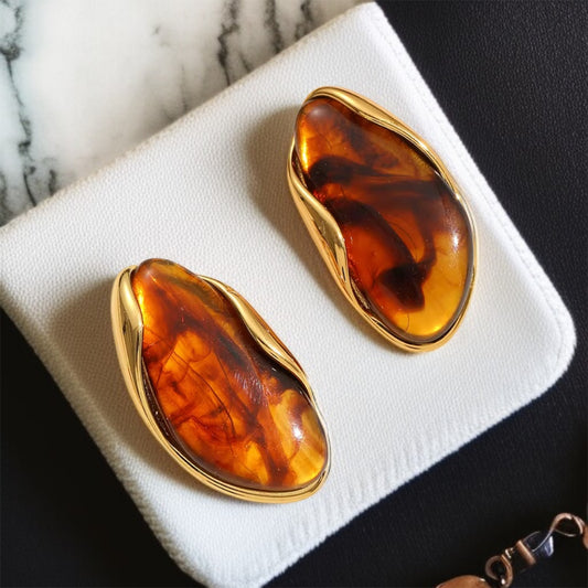 Resin Stone Studs Earring