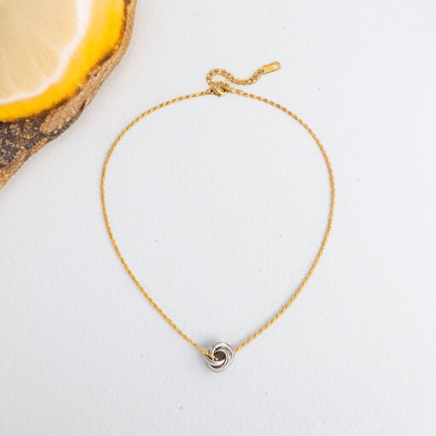 Dual Tone Pendant Necklace