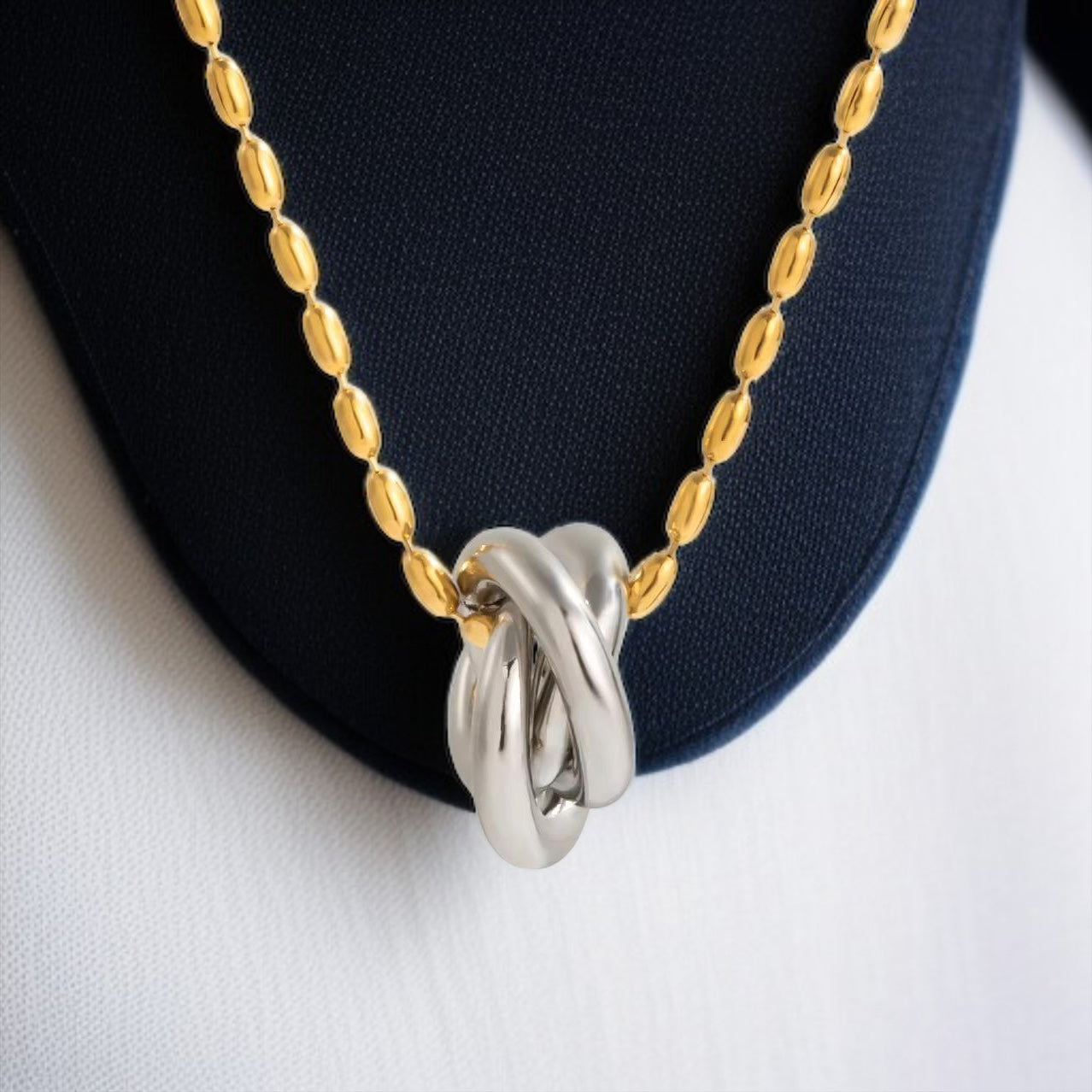 Dual Tone Pendant Necklace