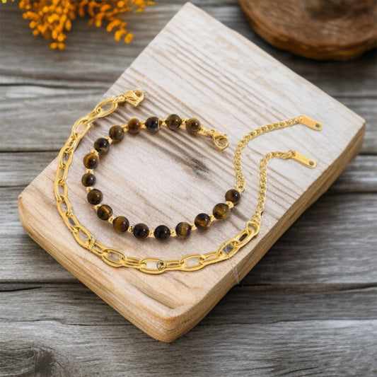 Naturals Beads Clip Chain Bracelet