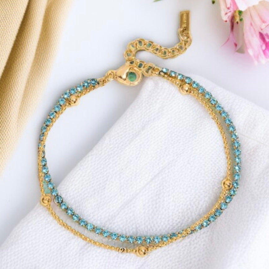 Blue Tennis Chain Bracelet